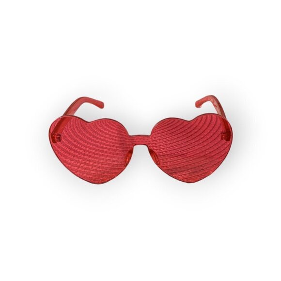 Heart Shape Sunglasses Translucent Shades In Hot Pink - Picture 4 of 6